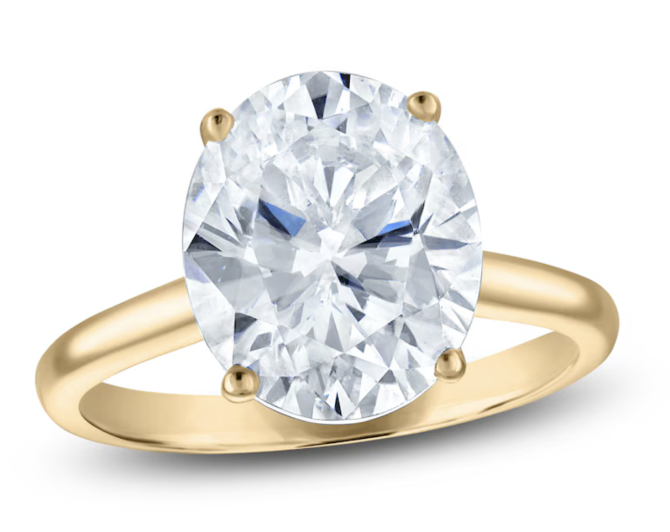 3 Carat Oval-Cut Lab-Created Diamond Engagement Ring in 18K Yellow Gold | SimplyIn Diamonds